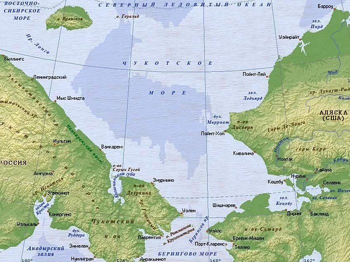 Карта Чукотского моря